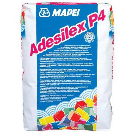 ADESILEX P4, серый быстросхватывающийся клей рос. пр-ва д/безпустотной укладки плитки, 25 кг