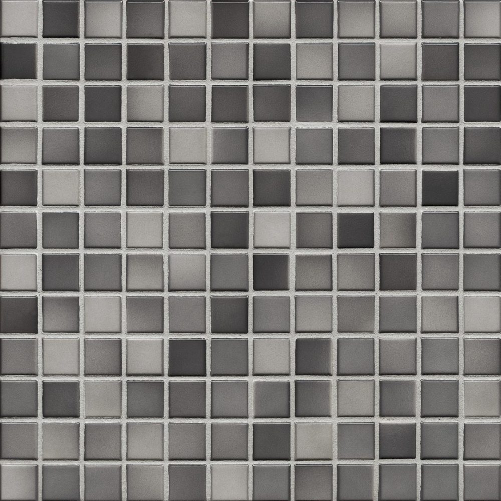 Мозаика серия Fresh 2,4 x 2,4 см Medium gray mix glossy (глазурованная)