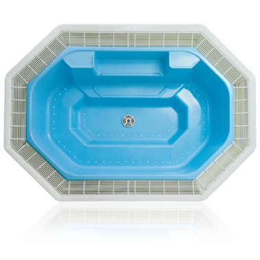 Переливная гидромассажная ванна Ospa Rhodos A U, 2300 л, морская синева