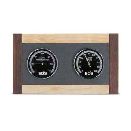 Термометр и гигрометр для сауны EOS 100DL, корпус: орех и клен, 340 x 195 мм