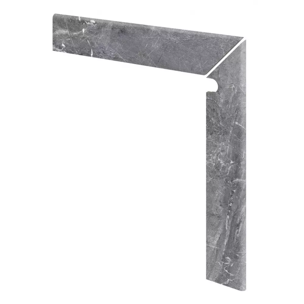 Плинтус для ступеней Exagres ZANQUIN INGLETADO ML IMPERIAL CENIZA(пепельно-серый) прав. 59,6x59,6 см