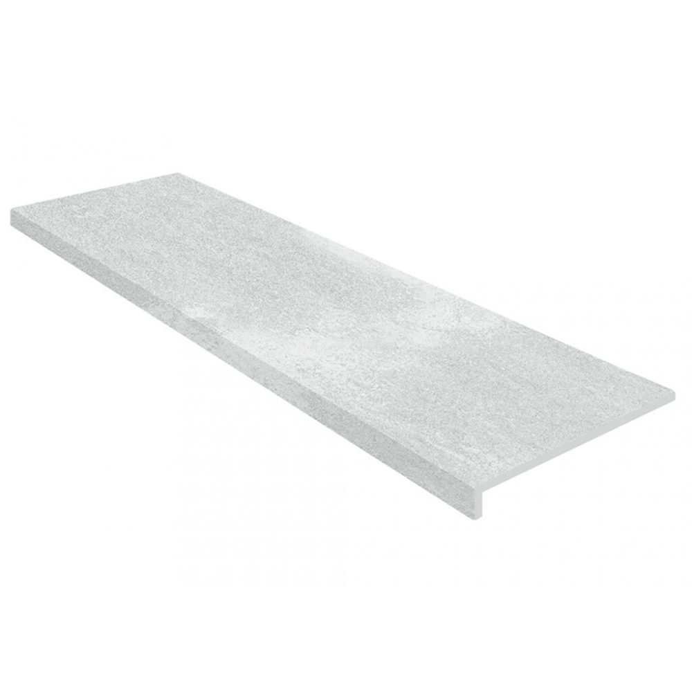 Ступень прямая верхняя Exagres PELDANO RECTO OPERA SILVER (серебряная), анти-слип, 33x120x3 см