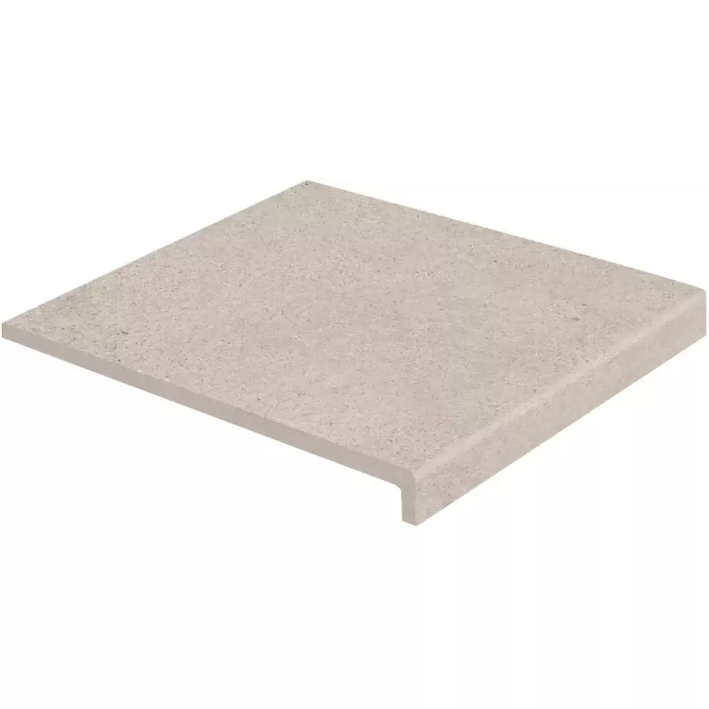 Ступень прямая верхняя Exagres PELDAÑO RECTO ESSENZA CRETA (серая), анти-слип, 33x33x3 см