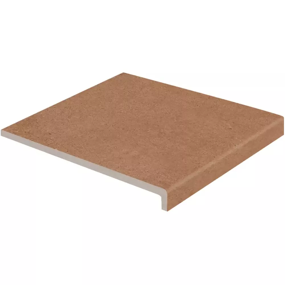 Ступень прямая верхняя Exagres PELDAÑO RECTO ESSENZA RUST (коричневая), анти-слип, 33x33x3 см