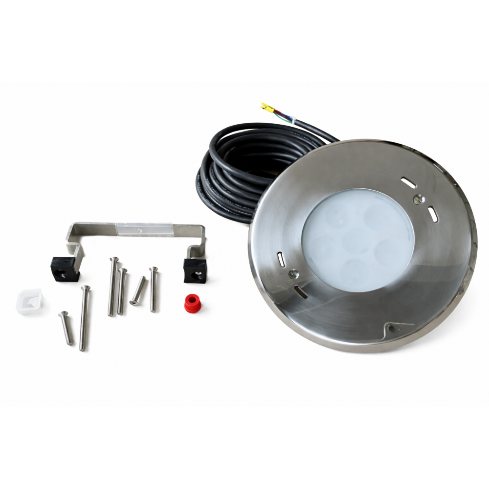 Прожектор POWER LED RGBW (6х4х3 Вт) 72 Вт, d=257 мм, матовое стекло, нерж. ст.