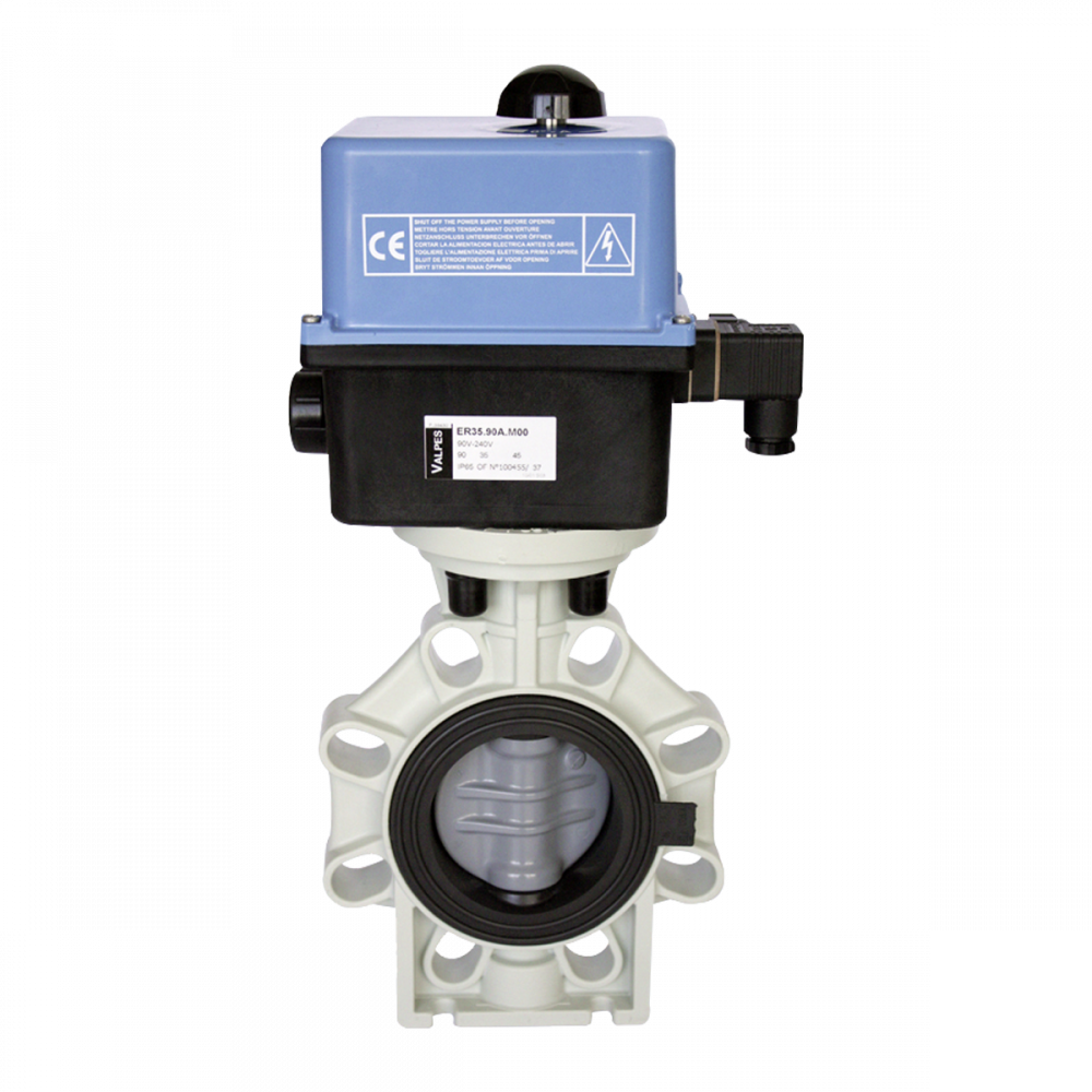 Кран-бабочка K4 DN100 ПВХ фланц. соед 110 - 4" PN10 EPDM EO ER60 90-240VAC