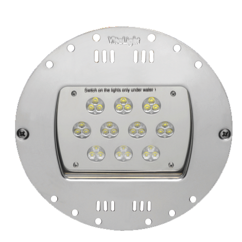 Прож. 30 Power LED 2.0, плоский-в стену, 80 Вт, 24В DC, круг-V4A, RGB, 5 м 2x1,5 мм2, RG