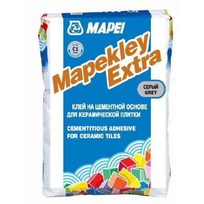 MAPEKLEY Extra, серый цементный клей д/плитки рос. пр-ва, 25 кг