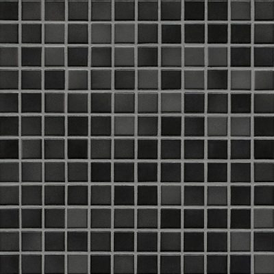 Мозаика серия Fresh 2,4 x 2,4 см Midnight black mix glossy (глазурованная)