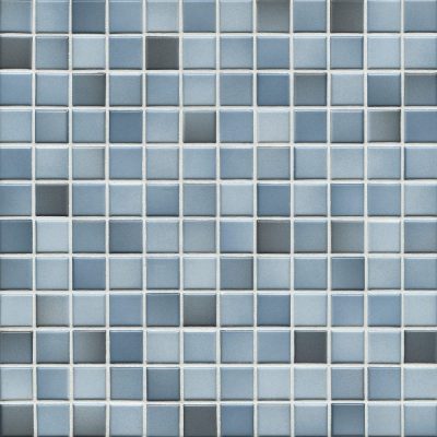 Мозаика серия Fresh 2,4 x 2,4 см Denim blue mix glossy (глазурованная)