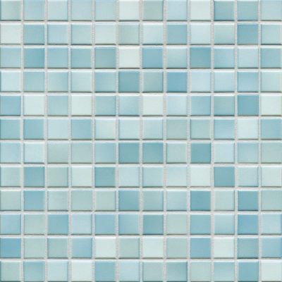 Мозаика серия Fresh 2,4 x 2,4 см Light blue mix glossy (глазурованная)