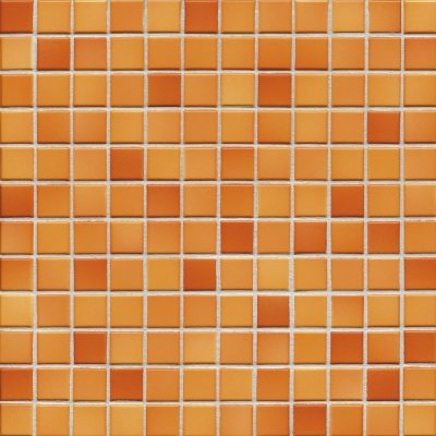 Мозаика серия Fresh 2,4 x 2,4 см Sunset orange mix glossy (глазурованная)
