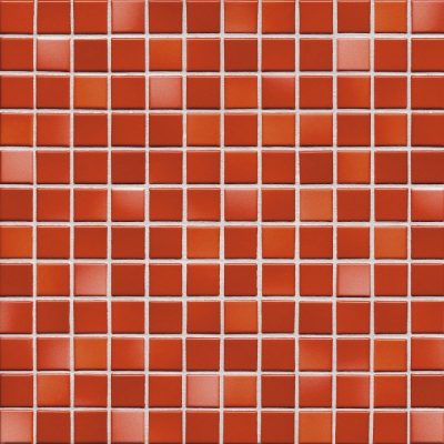 Мозаика серия Fresh 2,4 x 2,4 см Coral red mix glossy (глазурованная)