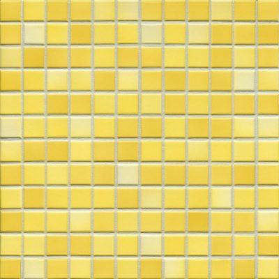 Мозаика серия Fresh 2,4 x 2,4 см Sunshine yellow mix glossy (глазурованная)
