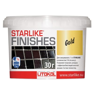 Затирочная смесь (добавка) STARLIKE FINISHES  GOLD, (золотая), 30 г