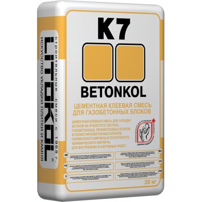 Серая клеевая смесь для укладки блоков LITOKOL BETONKOL K7 , 25 кг