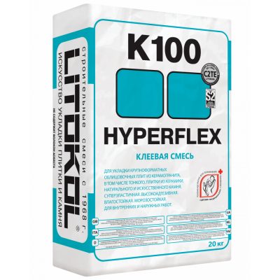 Суперэластичная клеевая смесь LITOKOL HYPERFLEX K100, 20 кг