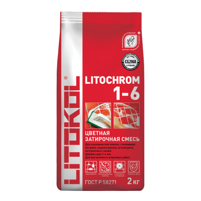 Затирочная смесь LITOKOL LITOCHROM 1-6 C.40 (антрацит), 2 кг