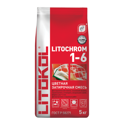 Затирочная смесь LITOKOL LITOCHROM 1-6 C.10 (серая), 5 кг
