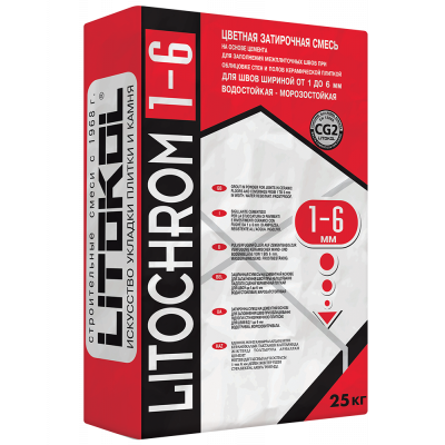 Затирочная смесь LITOKOL LITOCHROM 1-6 C.40 (антрацит), 25 кг