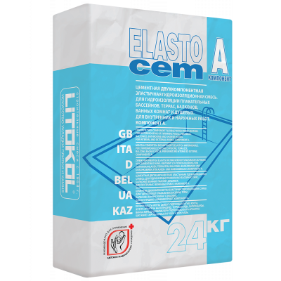 Гидроизоляция цементная LITOKOL ELASTOCEM, ( компонент А), 24 кг
