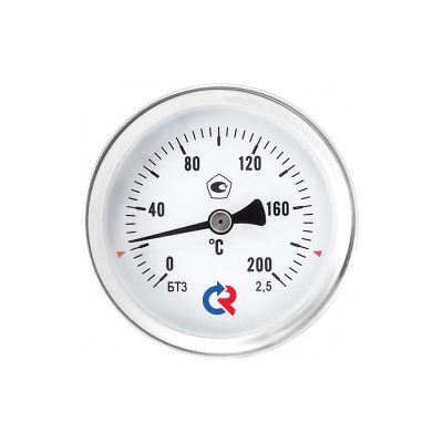 Термометр биметаллический тип БТ-31.211. 0..+120°C, 63 мм, L=46мм, G1/2" (сзади), кл.2,5, Росма