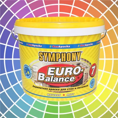 Симфония Евро-Баланс 7 краска акрилат.матовая метал.банка база С 9л-RAL 9005