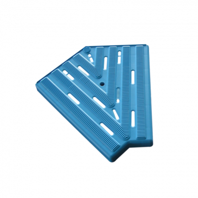 Угловой элемент переливной решетки 240 мм, 45 гр., голубой, полипропилен