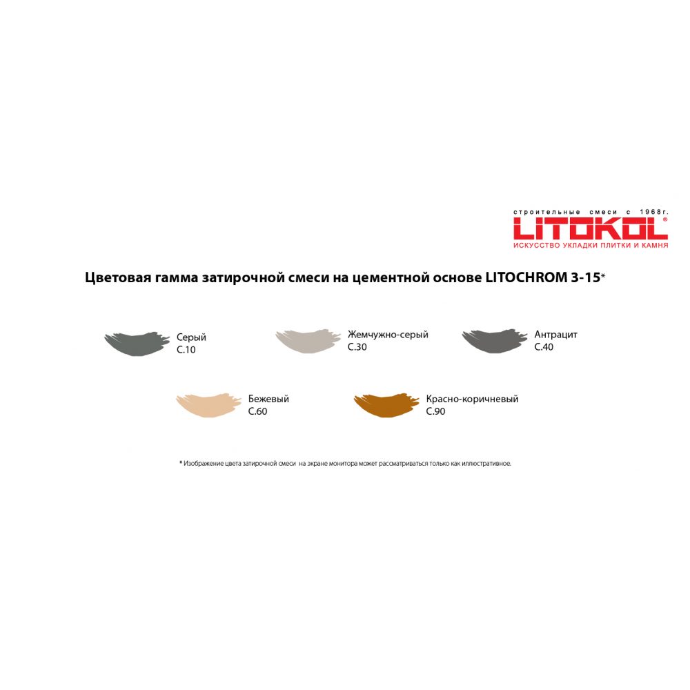 Затирочная смесь LITOKOL LITOCHROM 3-15 C.10 (серая), 25 кг