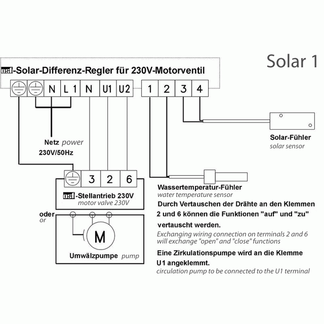 Блок управления солнечным водонагревом Solar-1