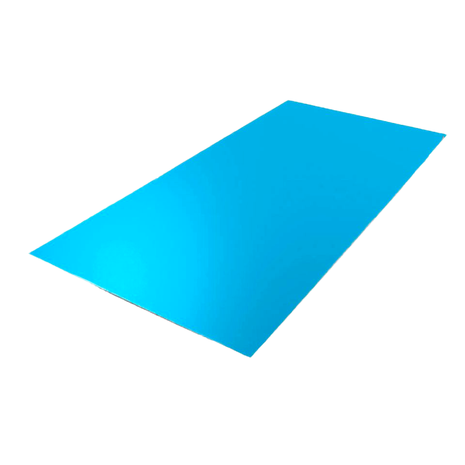 Металлический лист с ПВХ-покрытием ALKORMETAL Adria Blue (синий), 1,4 мм, 1х2 м