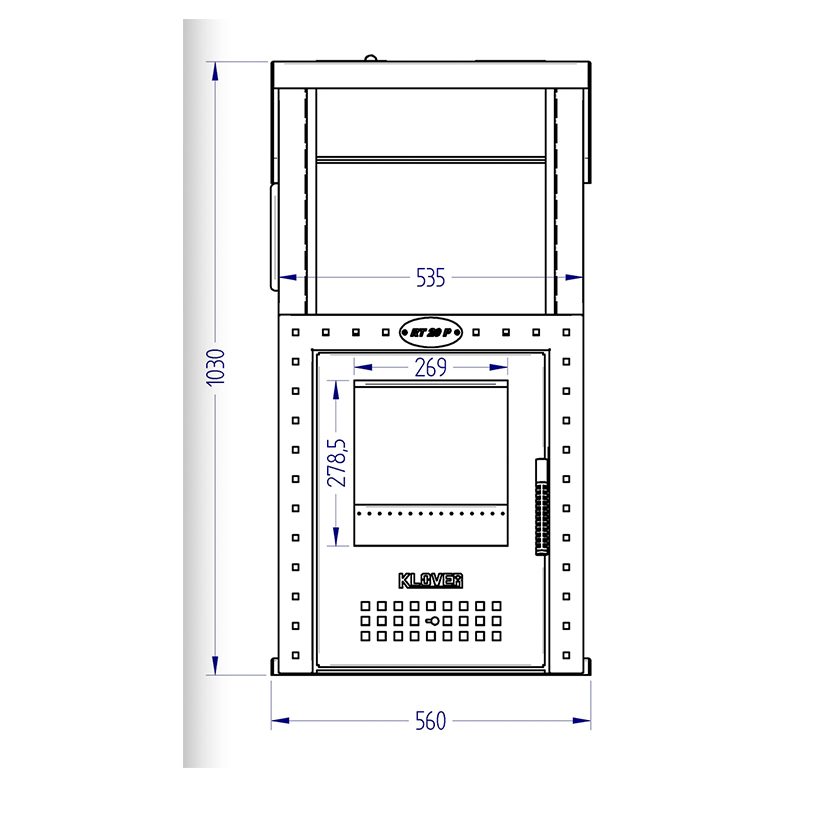 Дровяная печь для бани KLOVER RT 20-P, 16 кВт, для парной 8-22 м3, серпентинит