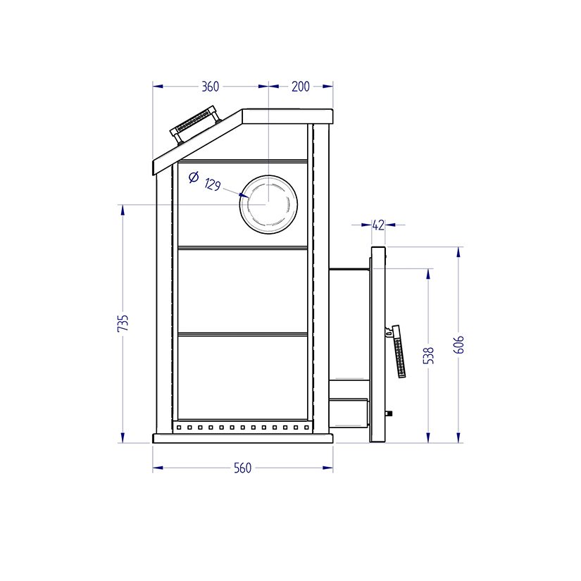 Дровяная печь для бани KLOVER RT 20-P, 16 кВт, для парной 8-22 м3, серпентинит