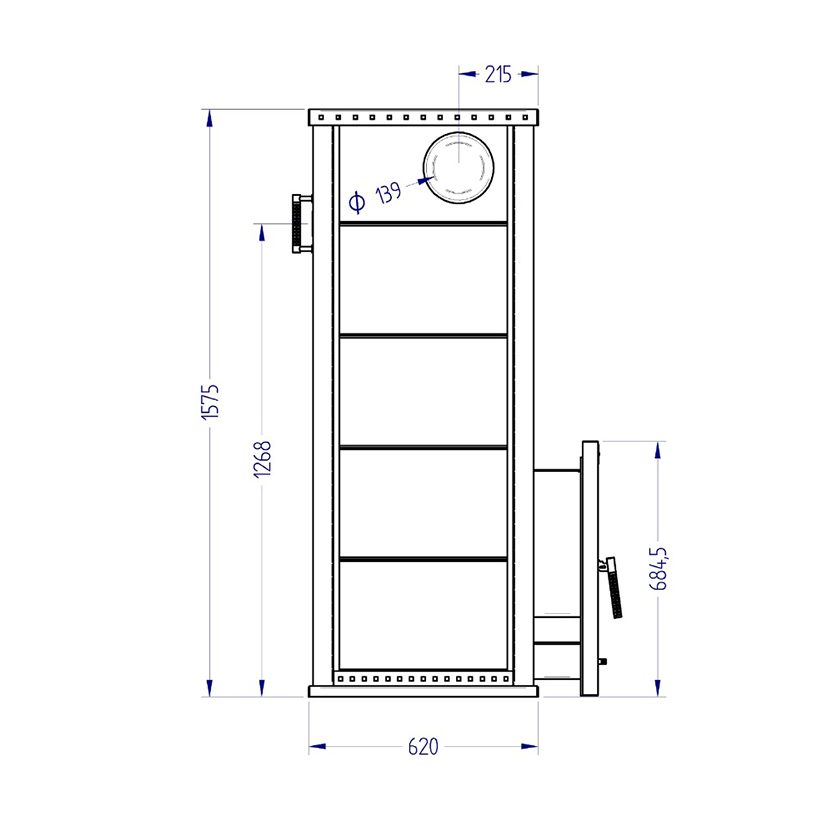 Дровяная печь для бани KLOVER RT 35-RVs 310S, 28 кВт, для парной 22-35 м3, серпентинит