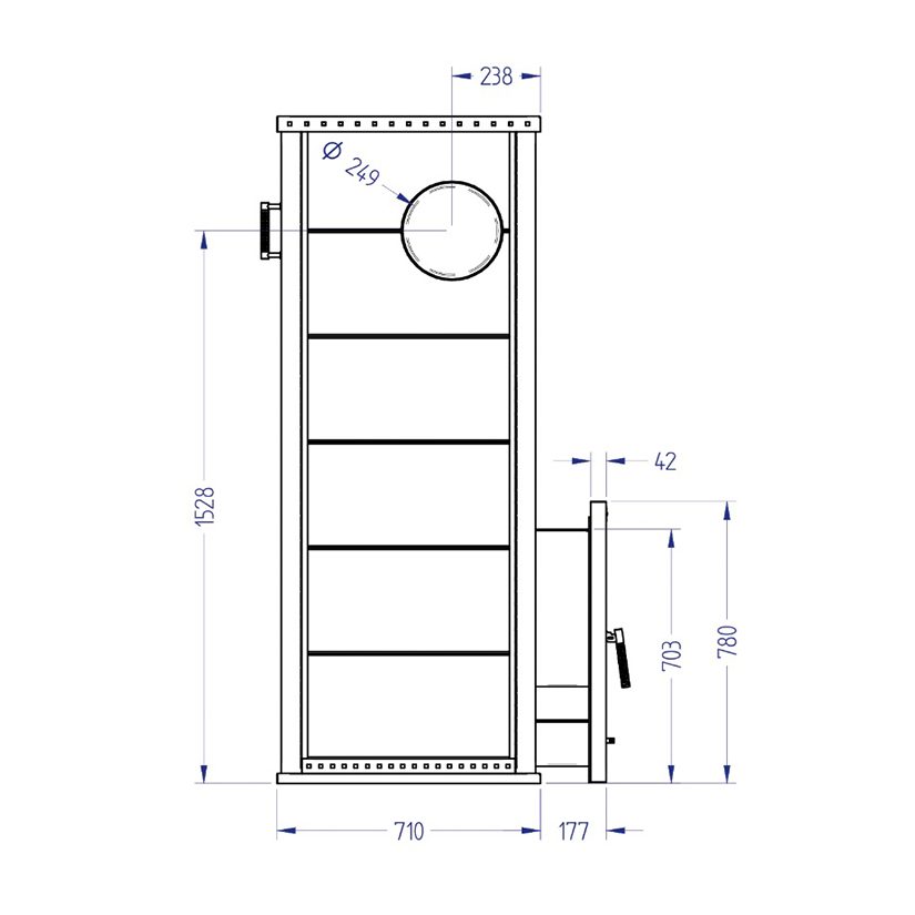 Дровяная печь для бани KLOVER RT 100-RVs 310S, 80 кВт, для парной 50-100 м3, серпентинит