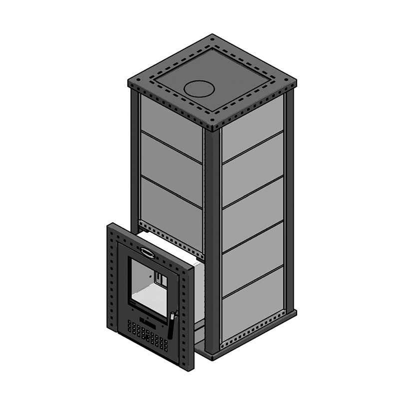 Газовая печь для бани KLOVER RT 20-RV 310S, 16 кВт, для парной 8-22 м3, серпентинит