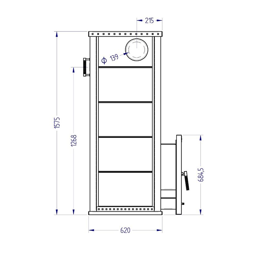 Газовая печь для бани KLOVER RT 35-RV 310S, 28 кВт, для парной 22-35 м3, серпентинит