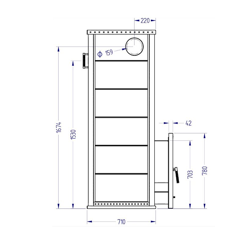 Газовая печь для бани KLOVER RT 50-RV 310S, 40 кВт, для парной 30-50 м3, серпентинит