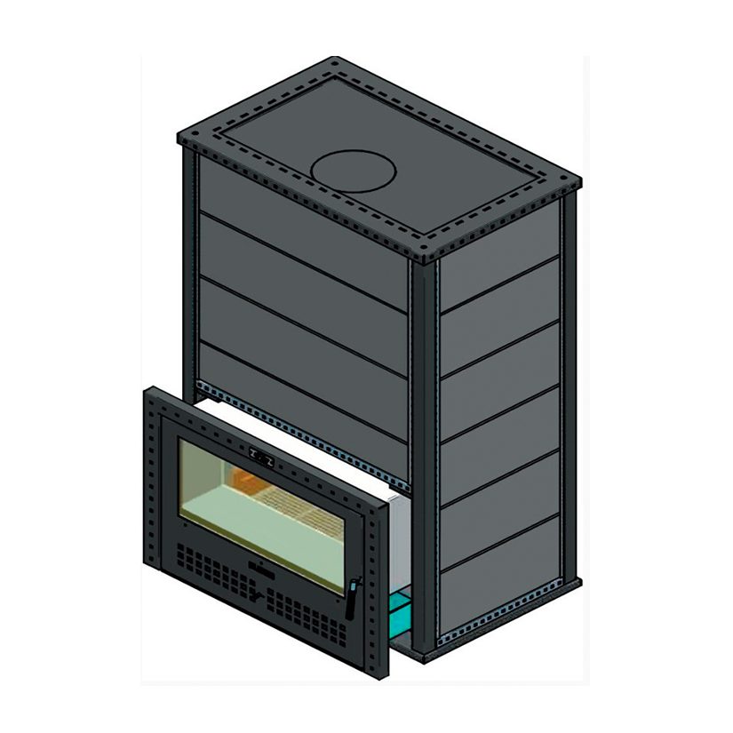 Дровяная печь для бани KLOVER RT 100-RV, 80 кВт, для парной 50-100 м3, талькомагнезит