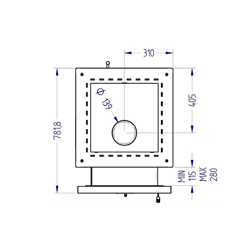 Дровяная печь для бани KLOVER RT 35-RV 310S, 28 кВт, для парной 22-35 м3, талькомагнезит