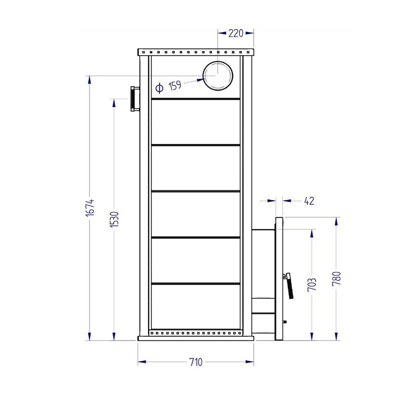 Дровяная печь для бани KLOVER RT 50-RV 310S, 40 кВт, для парной 30-50 м3, талькомагнезит