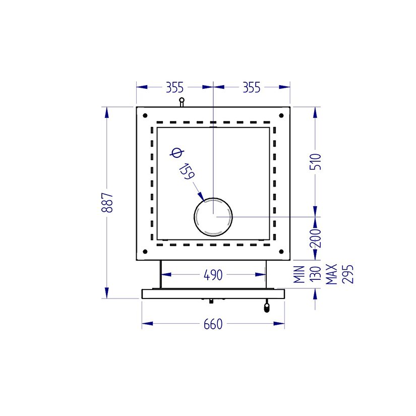 Дровяная печь для бани KLOVER RT 50-RV 310S, 40 кВт, для парной 30-50 м3, талькомагнезит