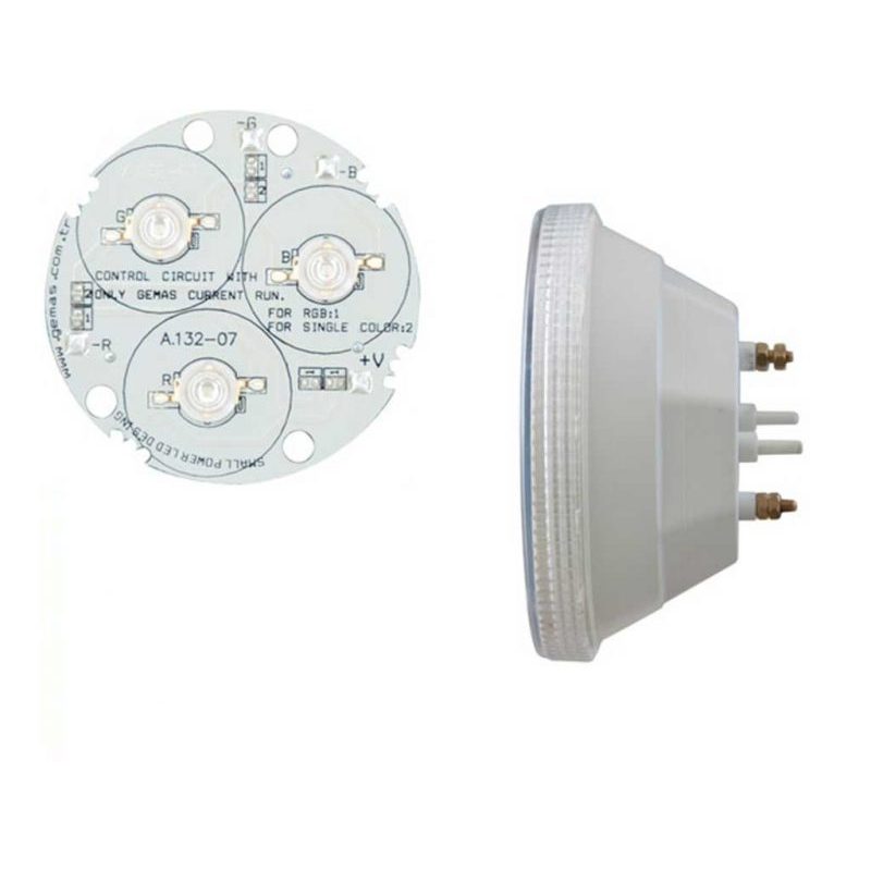 Лампа Mini LED, цвет - RGB, 167 Лм (3 Power LED), 12 В/2,6 Вт, со встроенной платой управления