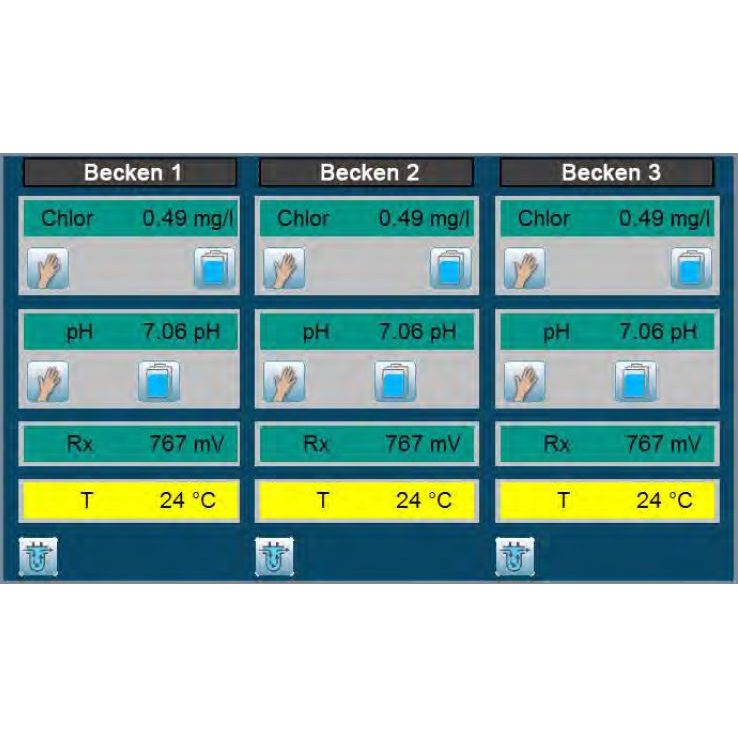 Модульная система управления AquaTouch+ для одного бассейна, с интерфейсом dinoVISION, дисплей 10"