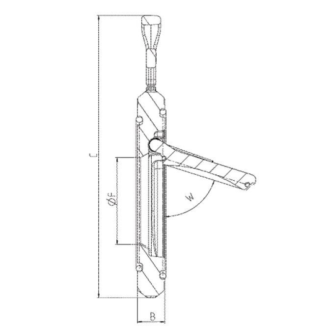 Обратный клапан ПВХ d90-3" PN10, подпруж. хлопушка K6