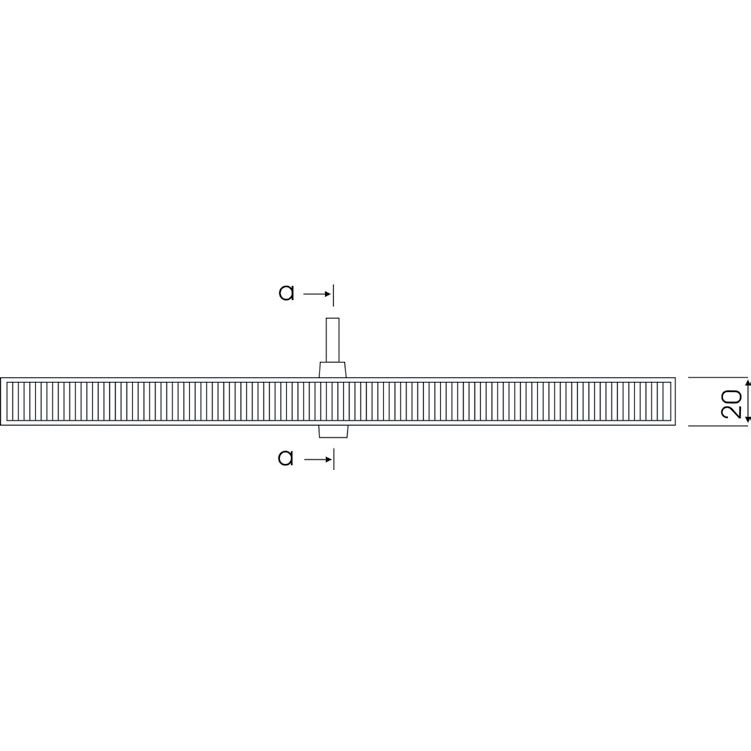 Решетка переливная 240 мм, h=23 мм, 1 соед., серая, полипропилен