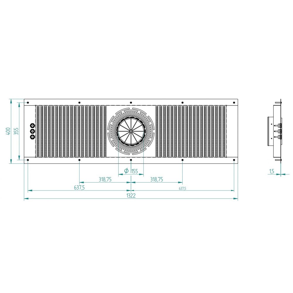 Основной комплект противотока Power-Stream 400 м3/ч, 2,6 кВт, 3~, 230/400 В, V4A