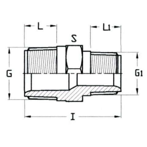 Ниппель редукционный двойной ПВХ G=2"x1 1/2" PN10 Plimat