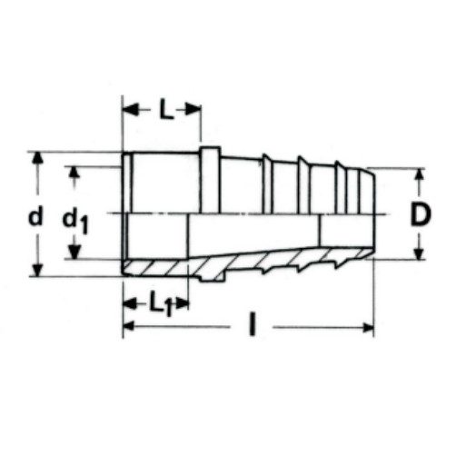 Штуцер ПВХ клеевой конический d=50x40 (41-47) Plimat