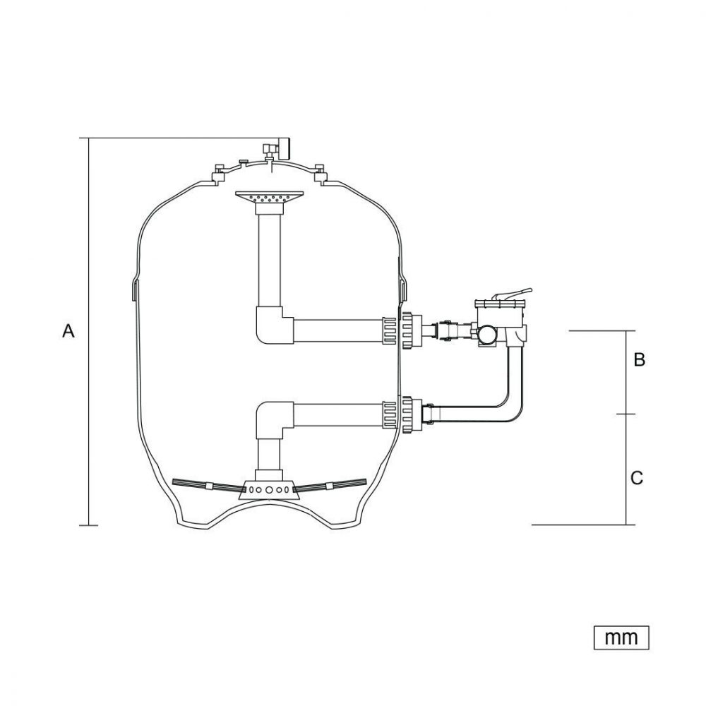 Фильтр GPN-8, d=450 мм, с бок. 6-ти поз. клапаном 1 1/2", Acqua Source